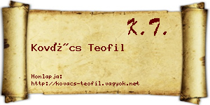 Kovács Teofil névjegykártya