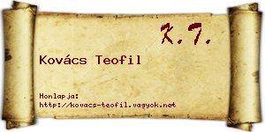 Kovács Teofil névjegykártya